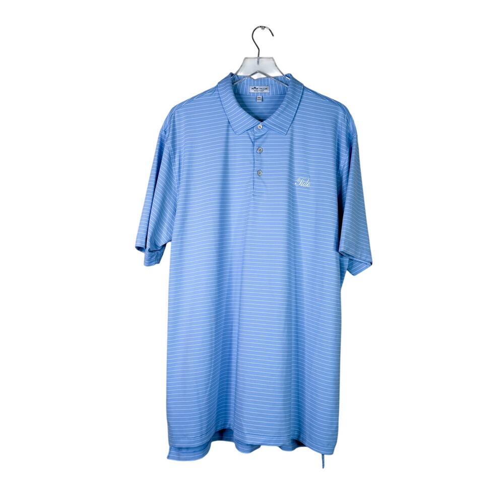 Peter Millar | Summer Comfort Blue White Striped Alabama Tide Embroidered Polo